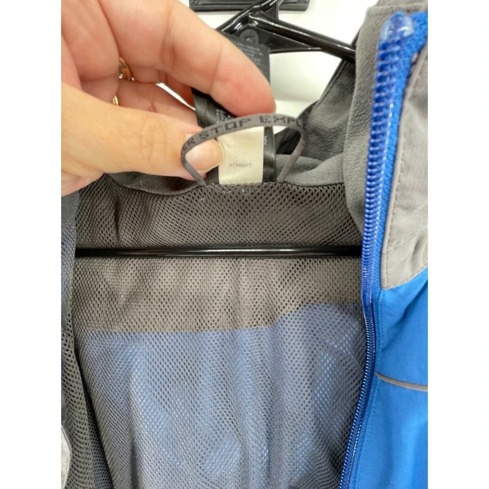 The North Face Mens XL Blue Grey HyVent Windbreaker Jacket Full Zip Hooded AXD8
